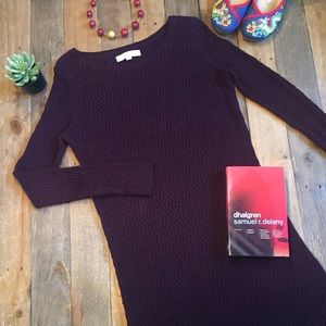LOFT deep purple sweater dress